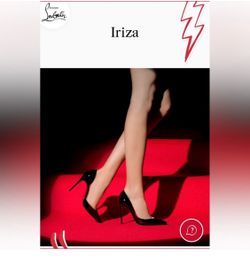 CHRISTIAN LOUBOUTIN IRIZA 100 BLACK PATENT LEATHER CLASSIC D’ORSAY PUMPS SZ 36.5