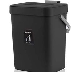 KaryHome Countertop Compost Bin with Lid Hanging Small Trash Can with Lid Under Sink for Kitchen Bathroom Mountable Compost Bucket 5 Liter 1.3 Gallon