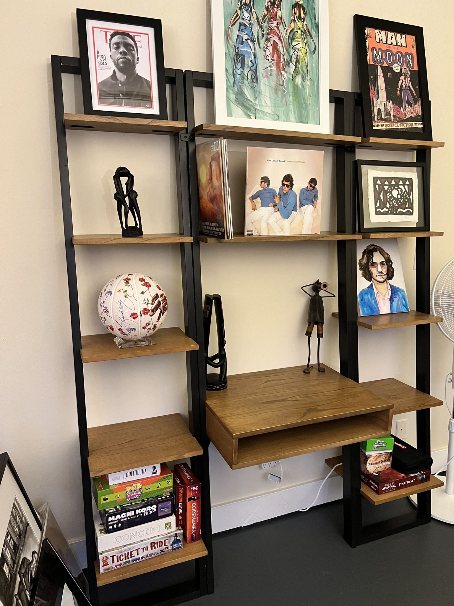 Mid-century style Ladder Wall Desk and Shelves 