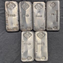 Vintage Johnson Matthey Kilo Silver Bars