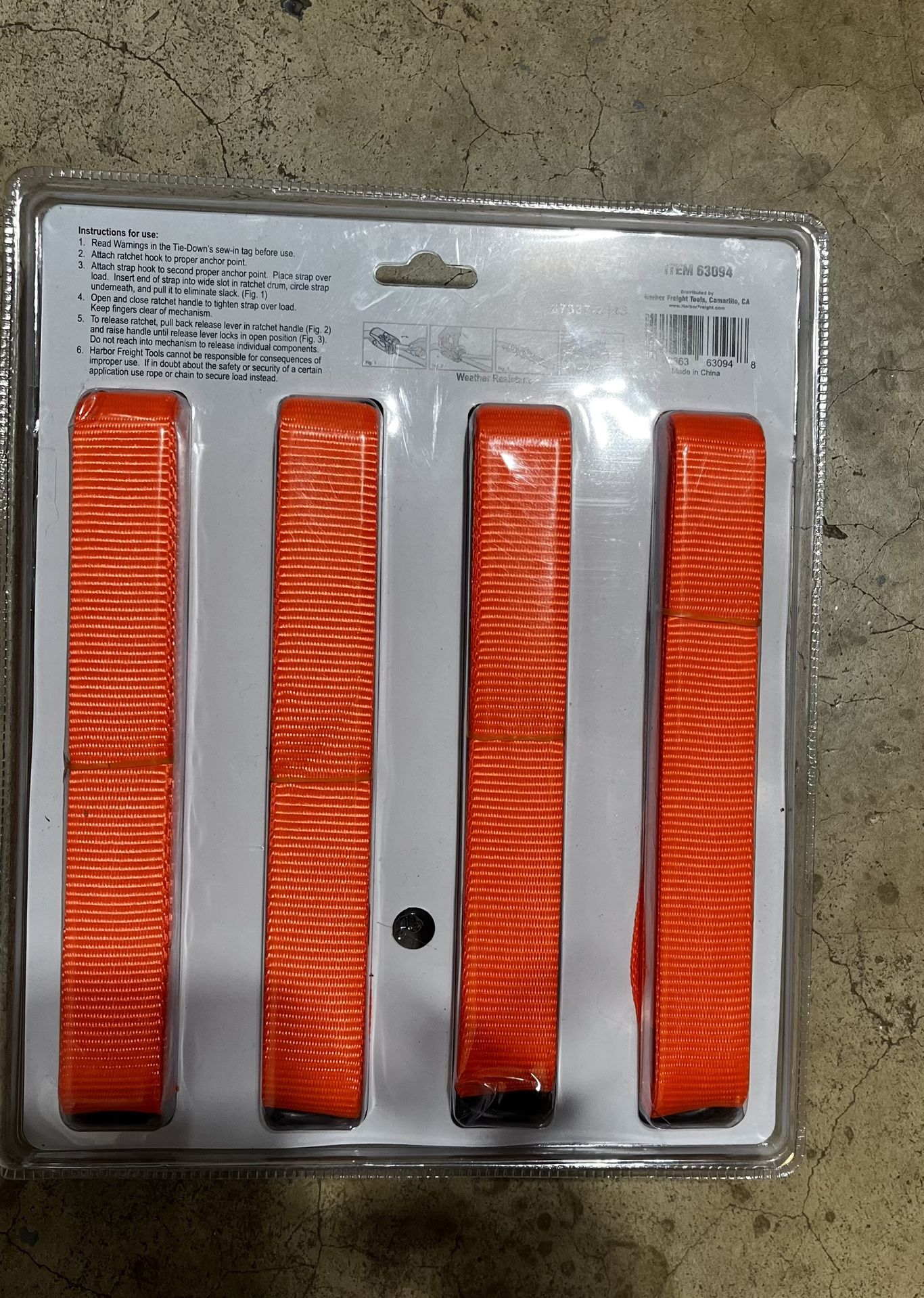 HaulMaster 4 pack 1”x15’ Ratchet Tie Downs