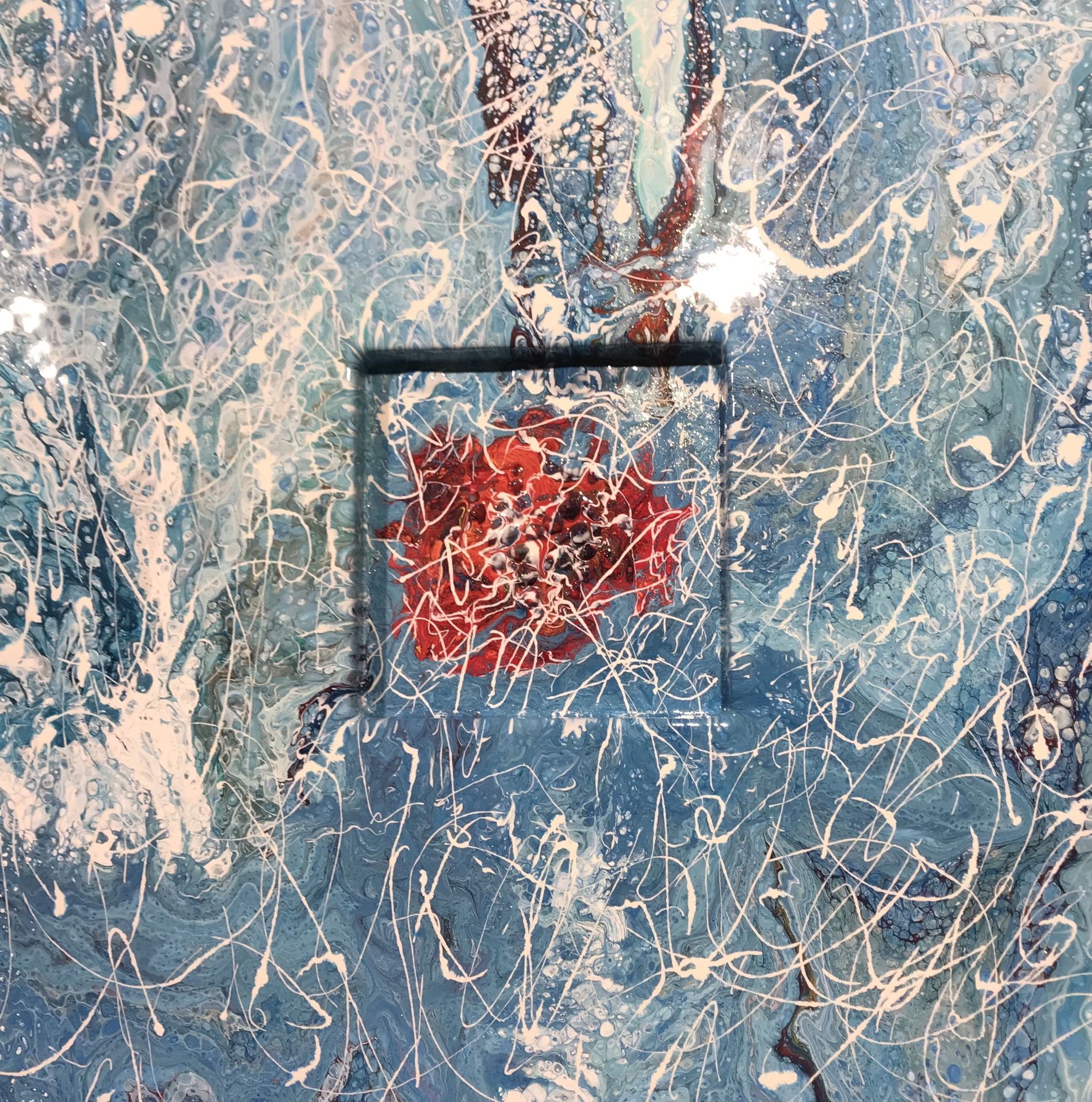 ARTIST ORIGINAL PAINTINGS ART ABSTRACT EXPRESSIONISTS acrylic on canvas Size: 24x24 Shadow Box Don't miss out on these great buys on original art.