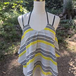 Anthropologie J.O.A. Yellow Striped Halter Top