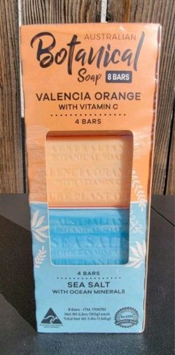 Australian Botanical Soap 8 Bars Valencia Orange Sea Salt New Sealed