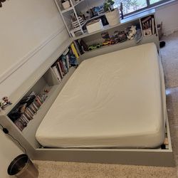 Full Size Corner Storage Bookcase Bed & Matress