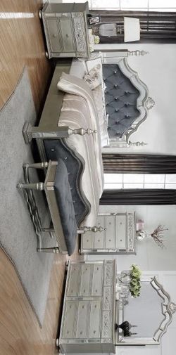 New 4 Pc Queen & King Size Bedroom set (Queen and King Bed Frame, dresser, mirror, nightstand, chest, mattress, box spring available)