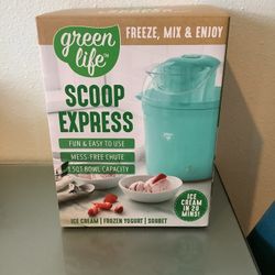 GreenLife Scoop Express Ice Cream, Frozen Yogurt, Sorbet, 1.5 Qt - Turquoise 