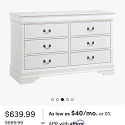 White Dresser Retail $600
