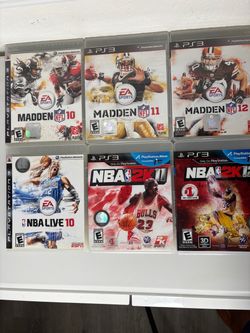 PS3 Madden NFL & NBA Basketball Games – $5 Each