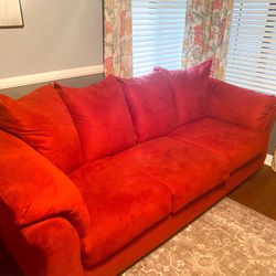 Red Fabric Couch - Great Condition