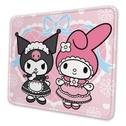 Gmhnssdszd Cartoons Cute Kuromi Mouse Pad Polyester Kawaii My Melody Gaming Mouse Pad for Office Computer Large Mouse Pads for Wireless Mouse, Black, 
