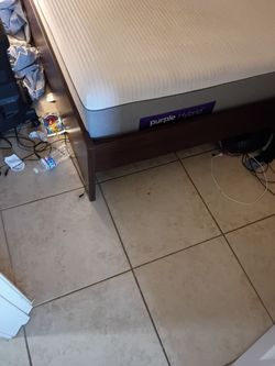 Bed frame with queen size mattress