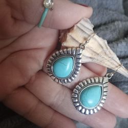 Turquoise Pendant Earrings 