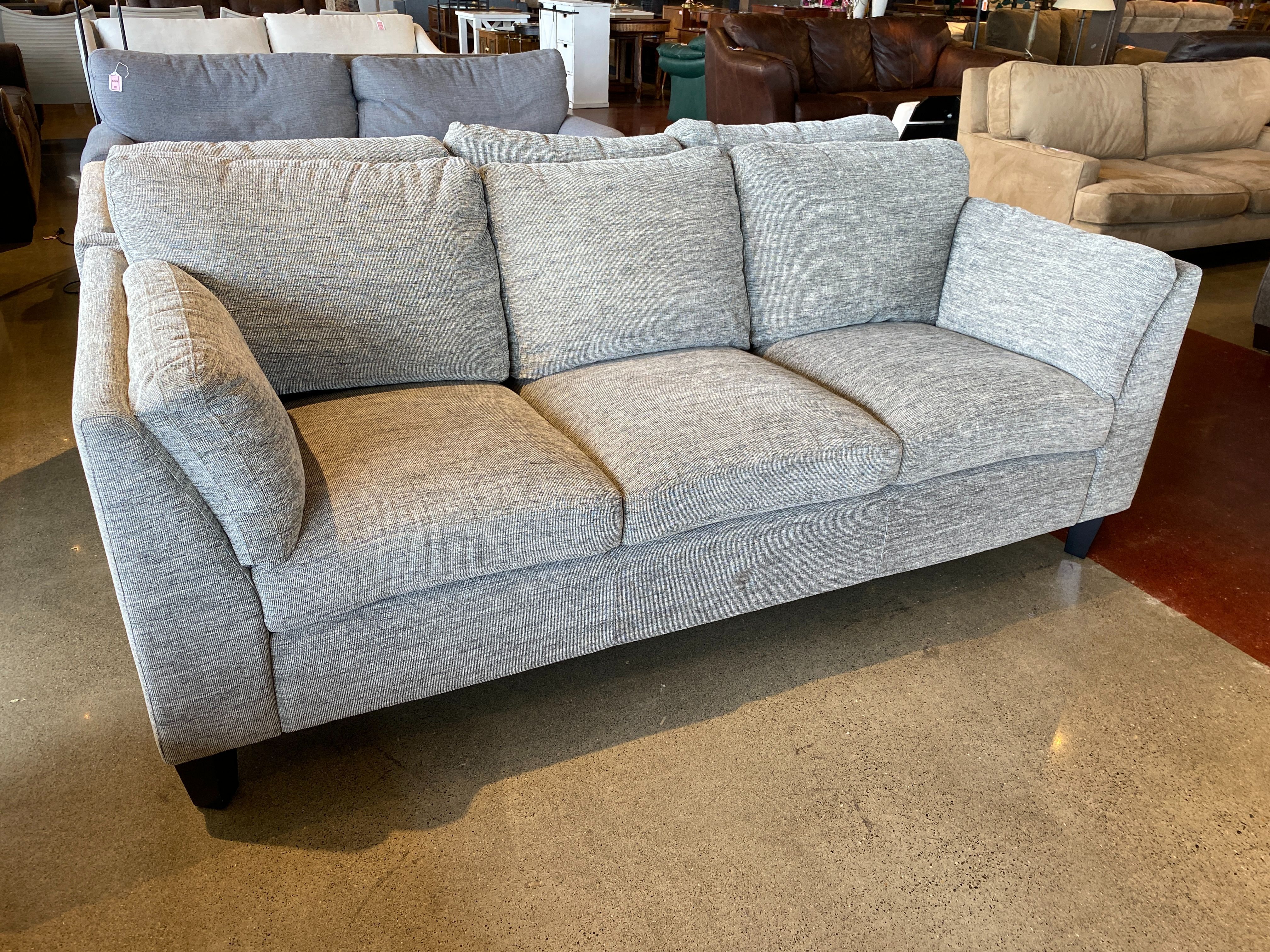 Grey Tweed Three Seater Sofa