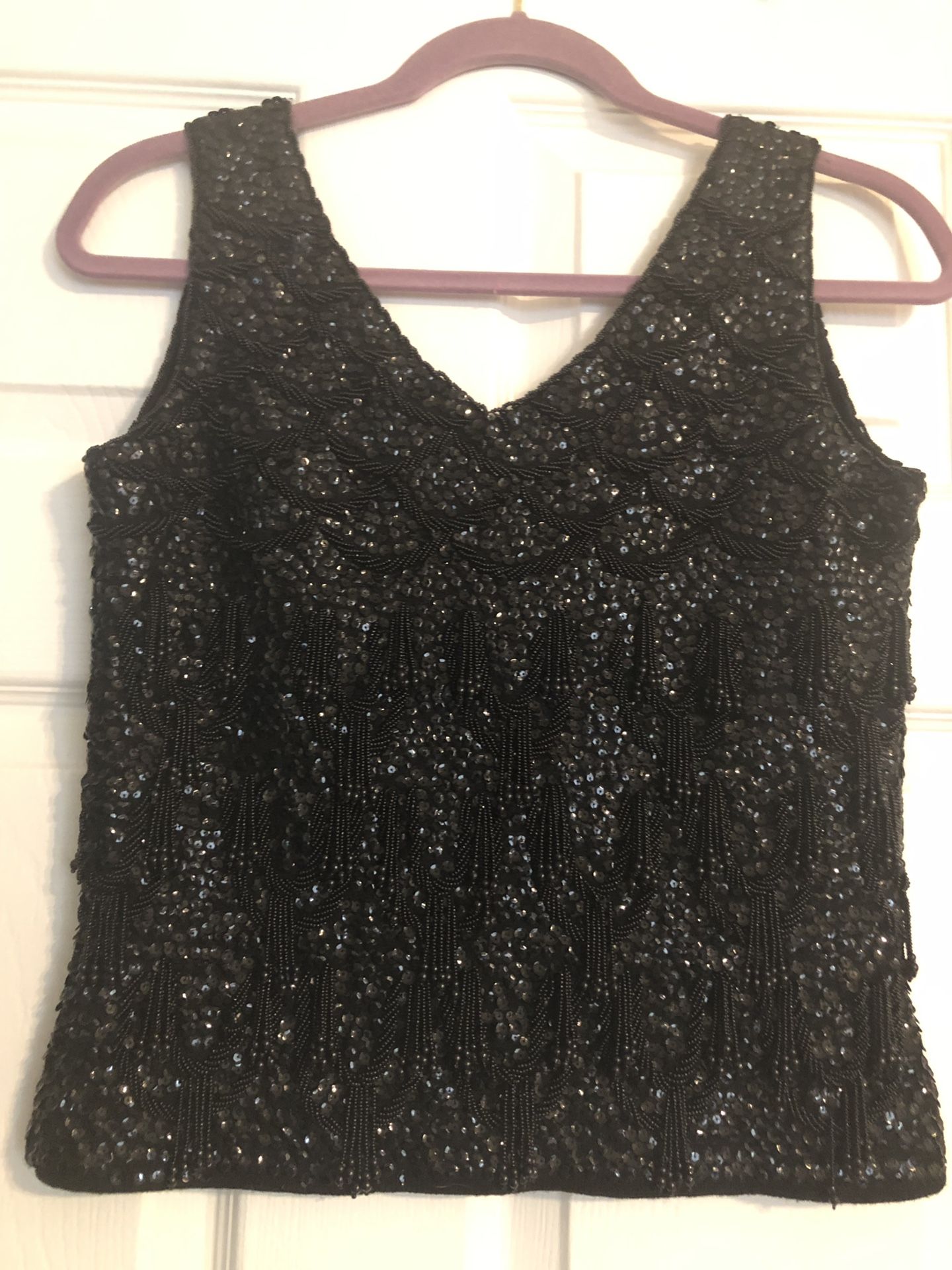 Black beaded top