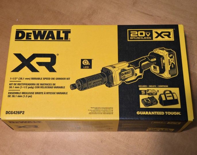 Dewalt 20V MAX XR Lithium-Ion Cordless Die Grinder Kit with (2) 5.0 Ah Batteries +6amp Charger
+Bag No low Offers Pls. Pick up Burien.