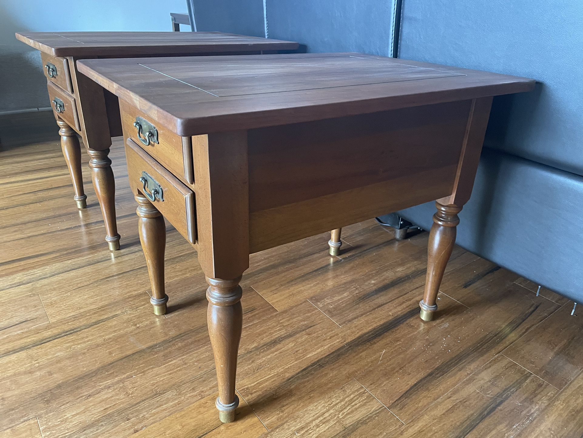 Beautiful Restored Matching Solid Wood End Tables