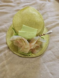Lime Green Church Straw Hat