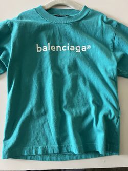 Authentic Balenciaga Kids Logo T-Shirt – Size 4 (Turquoise) 