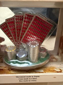 Vintage Timex Waterbury Playing Cards & Poker Chip Novelty Clock