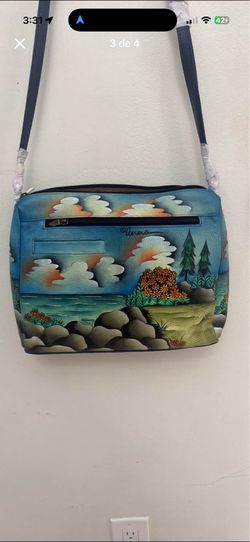 Anuschka Hand-Painted Leather Crossbody Bag Faro
