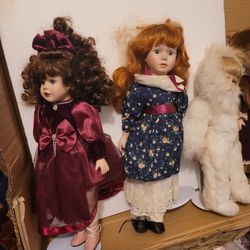 Dolls  16 TO 20 Porcelain DOLLS 