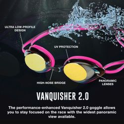 Speedo Women's Swim Goggles Mirrored Vanquisher-Pink