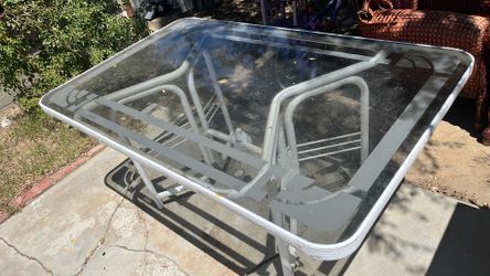 White patio table