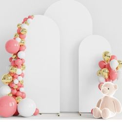 Set of 3 Spandex Wedding Arch Covers Fitted Wedding Arch Covers for Round Top Chiara Arch Stand for Birthday Party Ceremony Banquet Decoration
