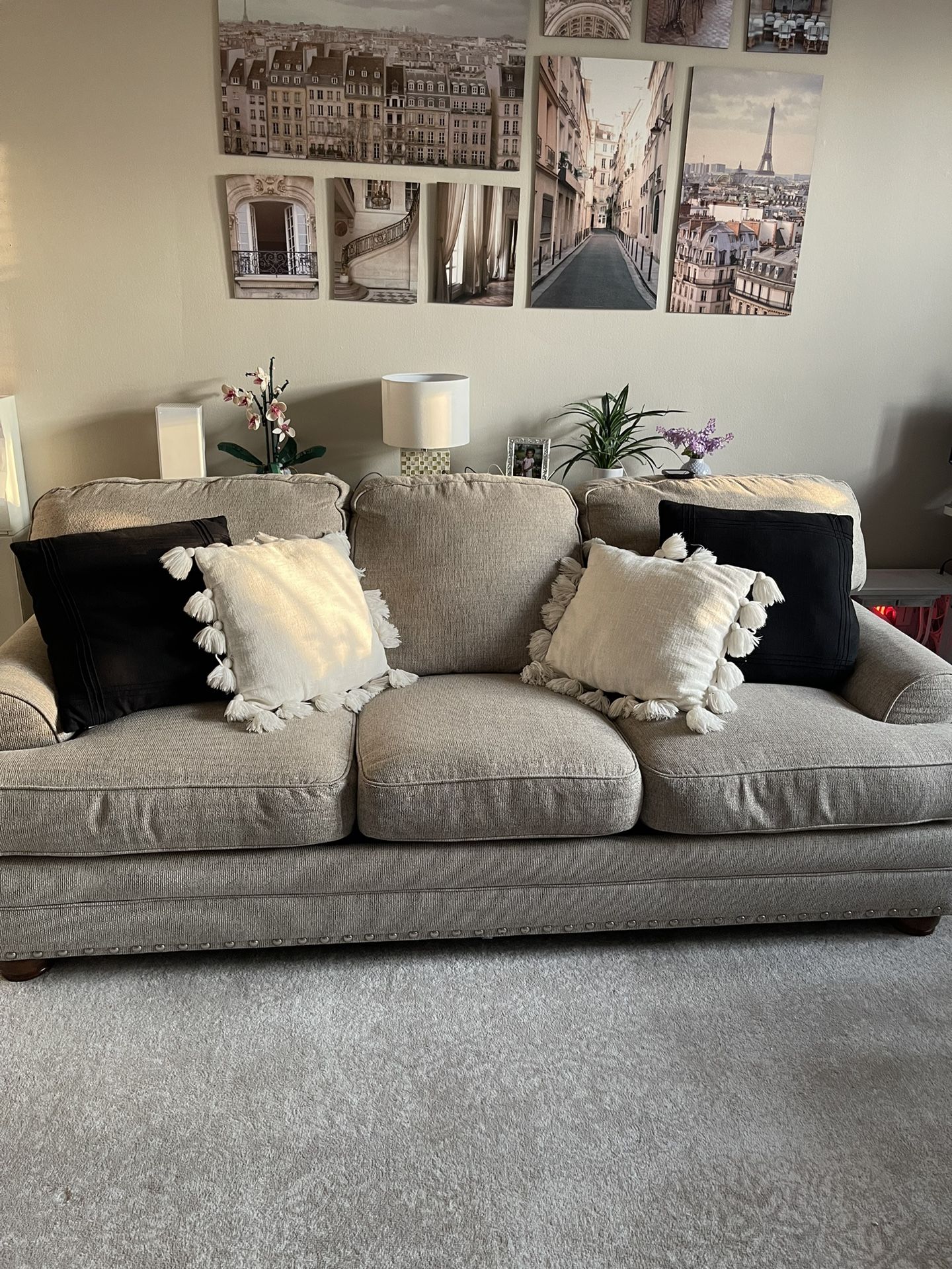 Beige Sofa With Bed