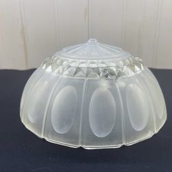 Vintage Frosted White/Clear Ceiling Light Shade Fixture Screw Mount 7"