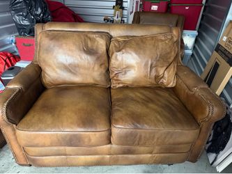 Brown Loveseat And Chair