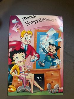 Iconic Betty Boop Pin Up Vintage Card New Years Never Used From 1984
