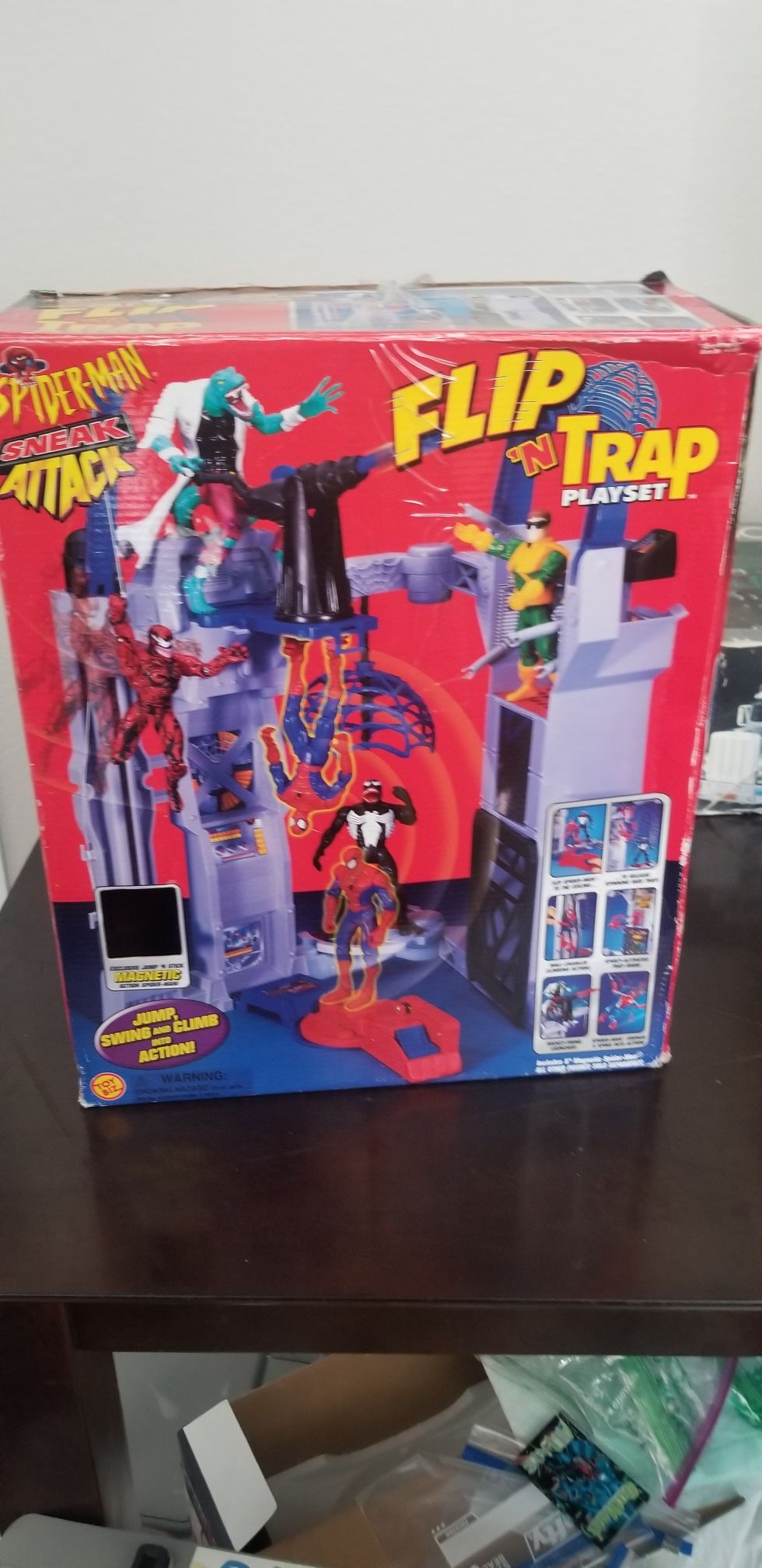 90s Toy biz Spiderman Flip N Trap Playset