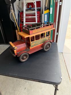 Large vintage “City Transport” Double Decker Bus store display