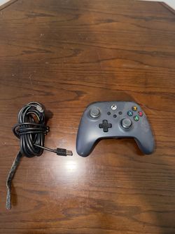 Gray wired Xbox- style controller