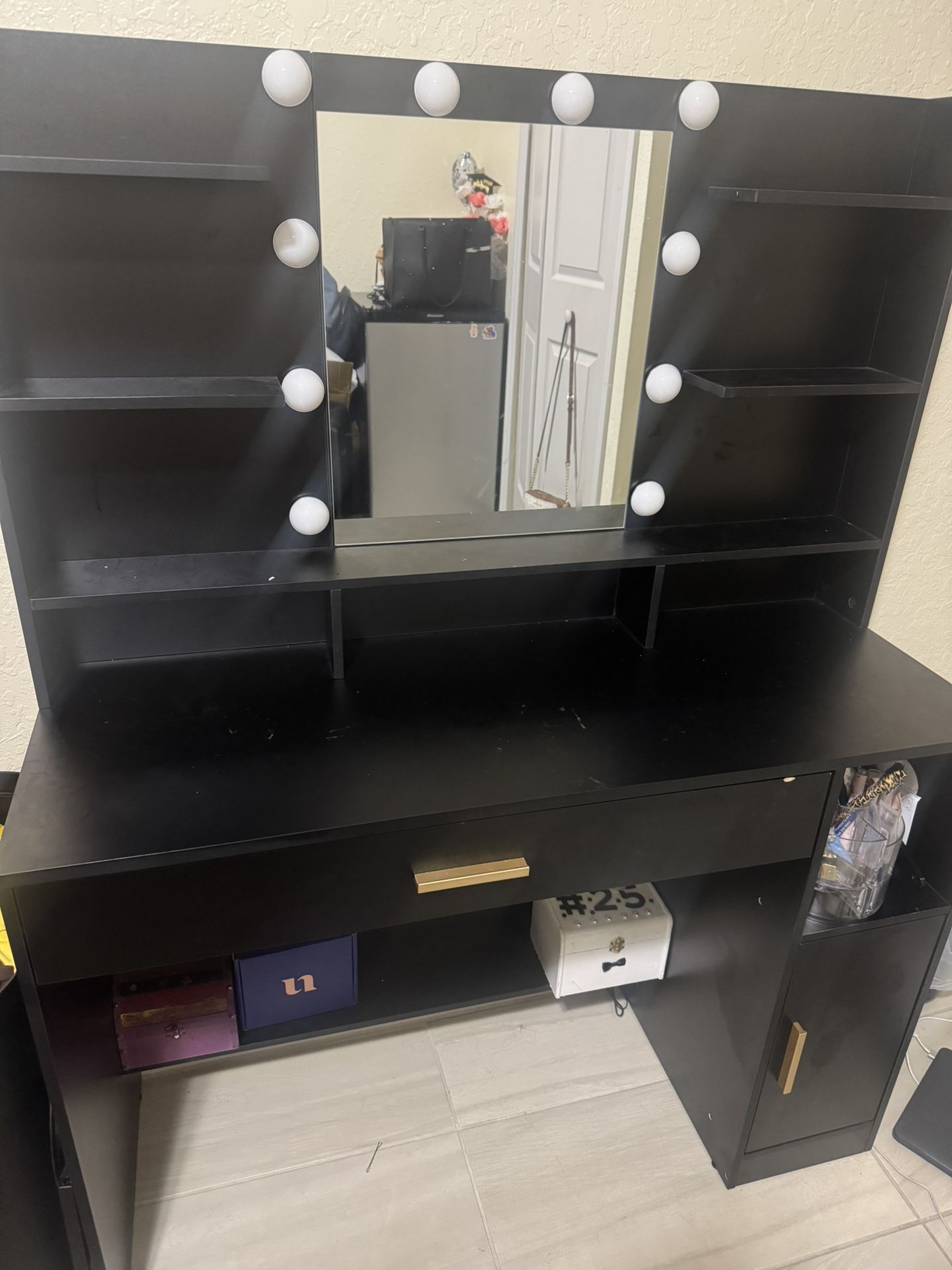 Black And Gold Vanity Mirror