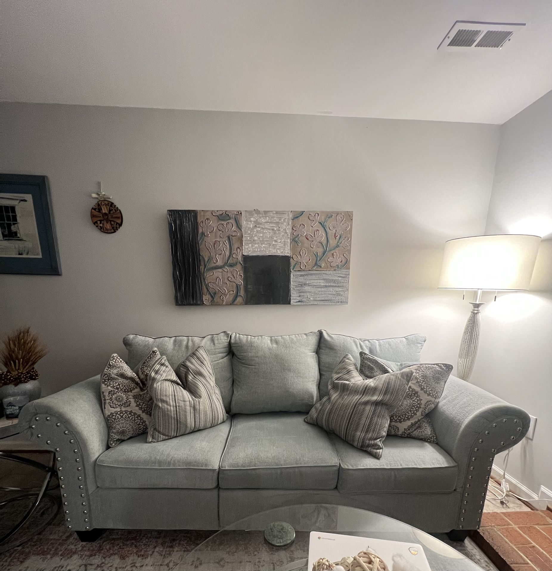 2 Couch Color ( Light Blue/Grey Sofa.