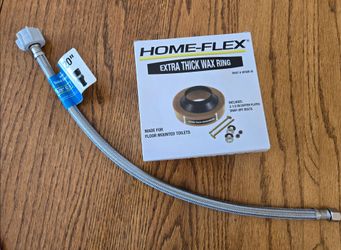 Toilet bowl wax ring and supply line