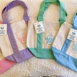 Brands New Viral Traders Joes Pastel Mini Tote Bags