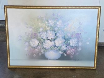 Canvas flower painting
