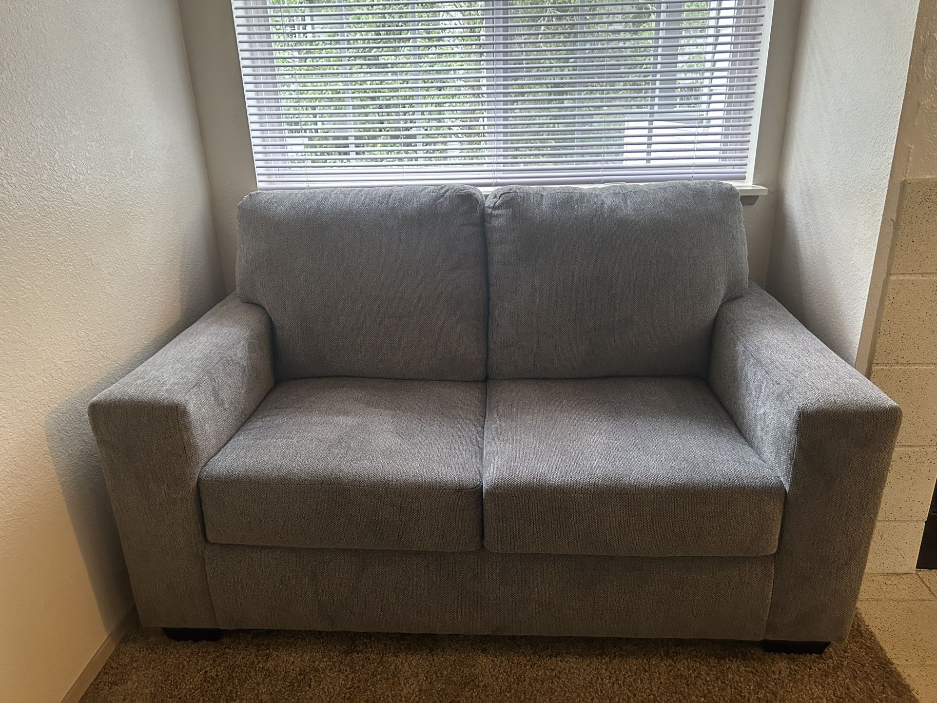 TWO PIECE GREY COUCH SET