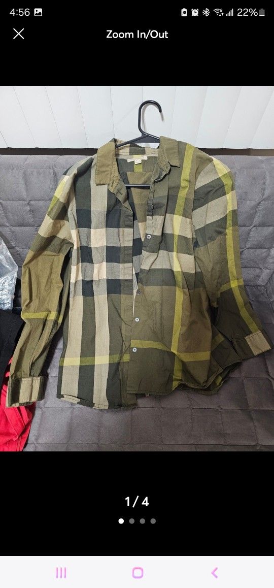 Burberry button down Large