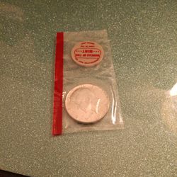 WOW! This Is A 1968 40% Silver Half Dollar Still In Packaging With Denver Mint Token!