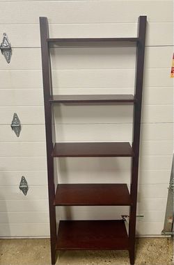 Solid oak wood leaning ladder  bookshelf