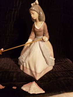 1984 Lladro Porcelain Jolie Lady With Parasol 