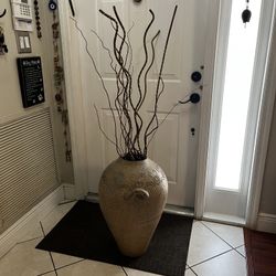 One Large Floor Vase Whit Stick 