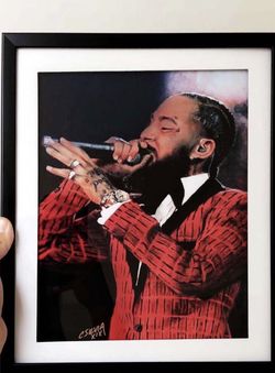 NIPSEY HUSSLE 8.5X11" FRAMED PRINT