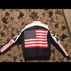 New American Flag Leather Jacket