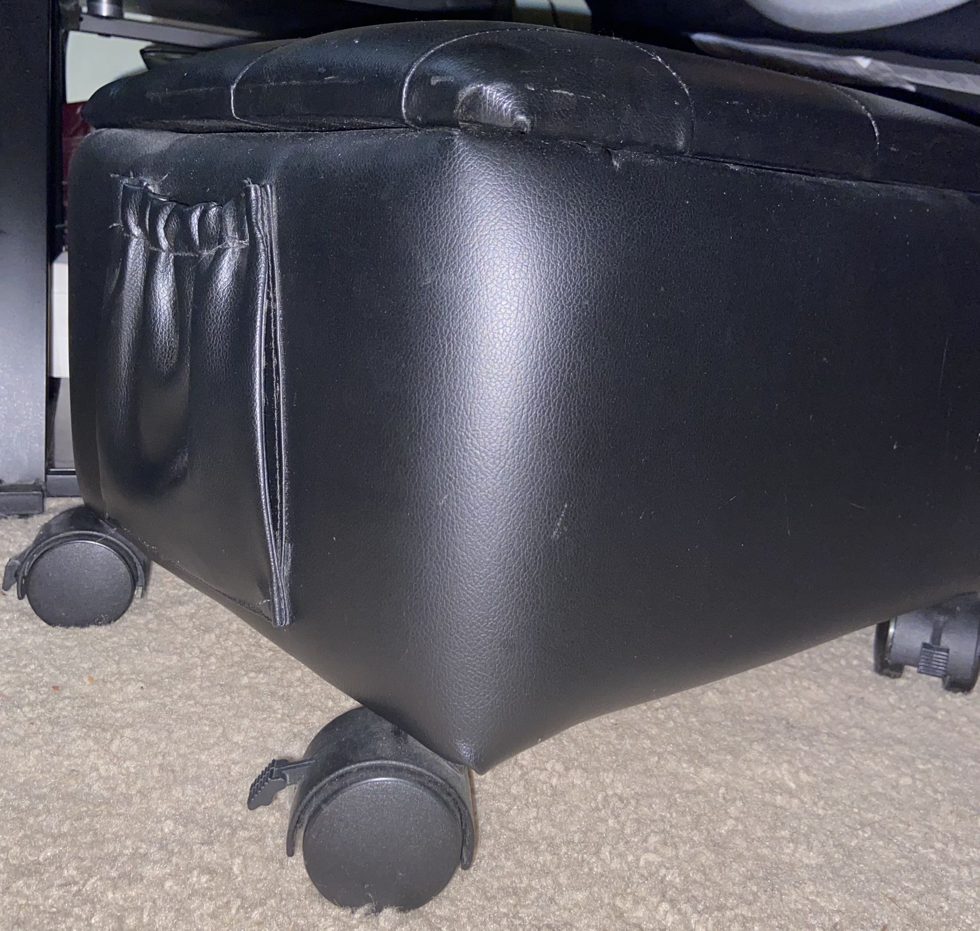 Brand New Handcrafted Rolling Mini Storage Ottoman Stool